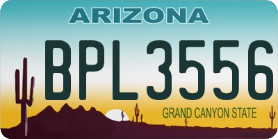 AZ license plate BPL3556