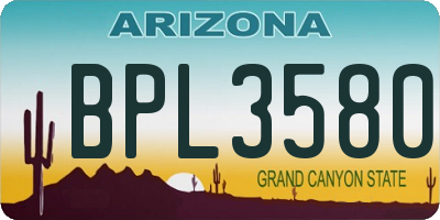 AZ license plate BPL3580