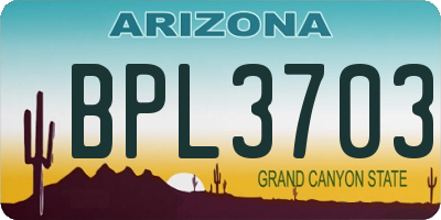 AZ license plate BPL3703