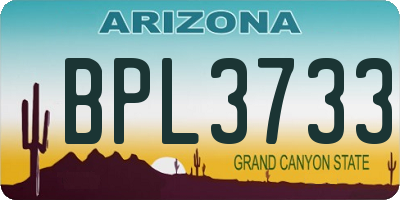 AZ license plate BPL3733