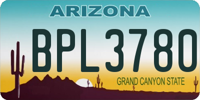 AZ license plate BPL3780