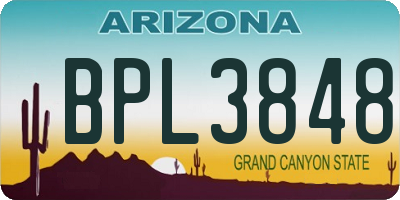 AZ license plate BPL3848