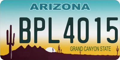 AZ license plate BPL4015