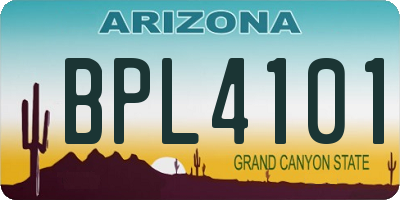 AZ license plate BPL4101
