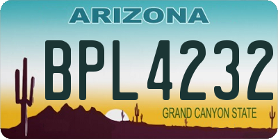 AZ license plate BPL4232