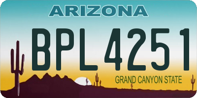 AZ license plate BPL4251