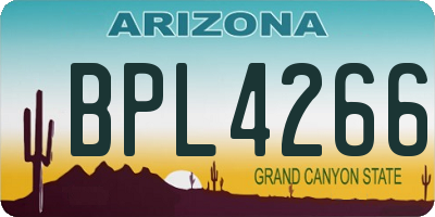 AZ license plate BPL4266