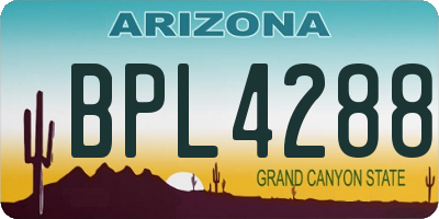 AZ license plate BPL4288