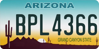 AZ license plate BPL4366