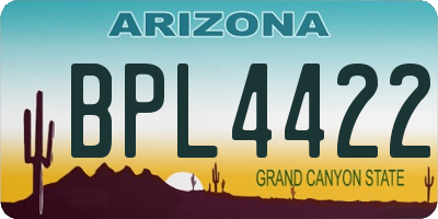 AZ license plate BPL4422