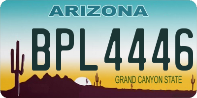 AZ license plate BPL4446