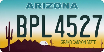 AZ license plate BPL4527