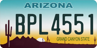 AZ license plate BPL4551