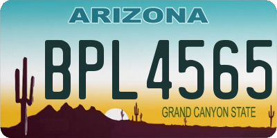 AZ license plate BPL4565