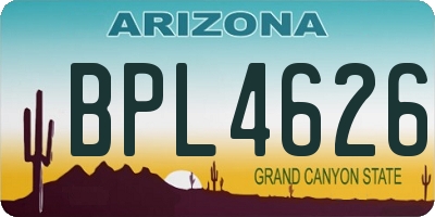 AZ license plate BPL4626