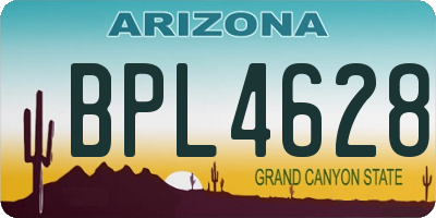 AZ license plate BPL4628