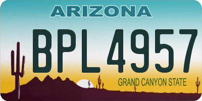 AZ license plate BPL4957