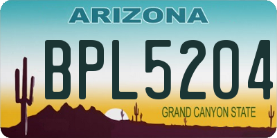 AZ license plate BPL5204