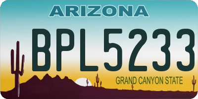 AZ license plate BPL5233