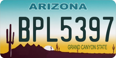 AZ license plate BPL5397