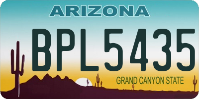 AZ license plate BPL5435
