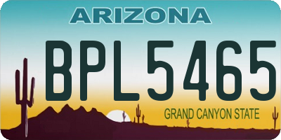 AZ license plate BPL5465