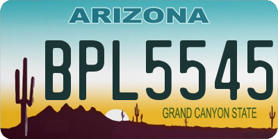 AZ license plate BPL5545