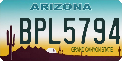 AZ license plate BPL5794