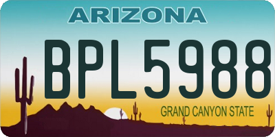 AZ license plate BPL5988