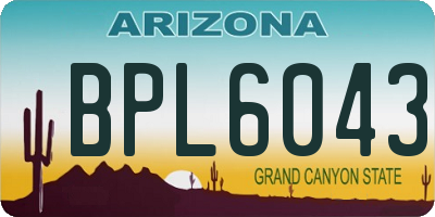 AZ license plate BPL6043