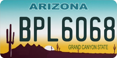 AZ license plate BPL6068