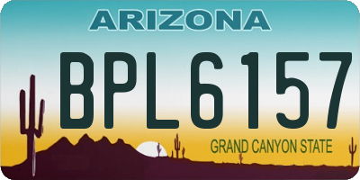 AZ license plate BPL6157