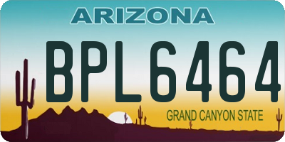 AZ license plate BPL6464