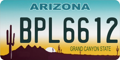 AZ license plate BPL6612