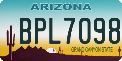 AZ license plate BPL7098