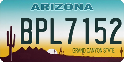 AZ license plate BPL7152