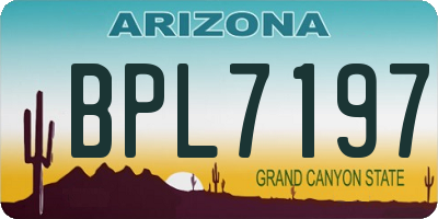 AZ license plate BPL7197
