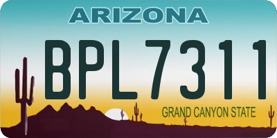 AZ license plate BPL7311