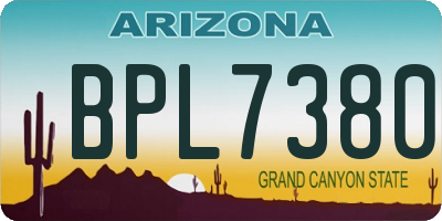 AZ license plate BPL7380