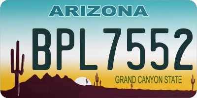 AZ license plate BPL7552