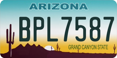 AZ license plate BPL7587