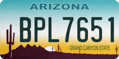 AZ license plate BPL7651
