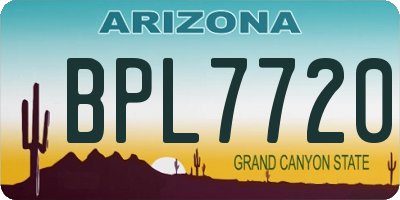 AZ license plate BPL7720