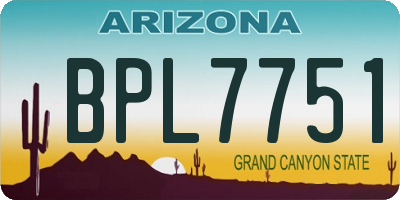 AZ license plate BPL7751