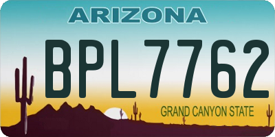 AZ license plate BPL7762