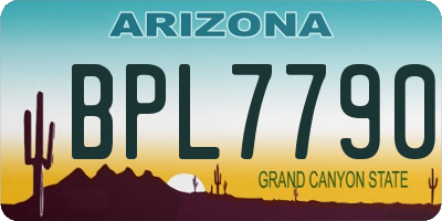 AZ license plate BPL7790