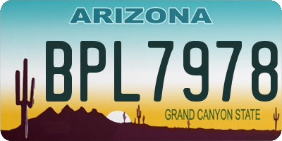 AZ license plate BPL7978