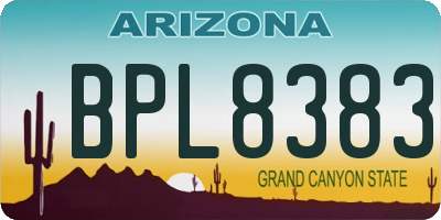 AZ license plate BPL8383