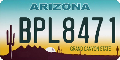 AZ license plate BPL8471