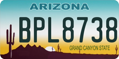 AZ license plate BPL8738